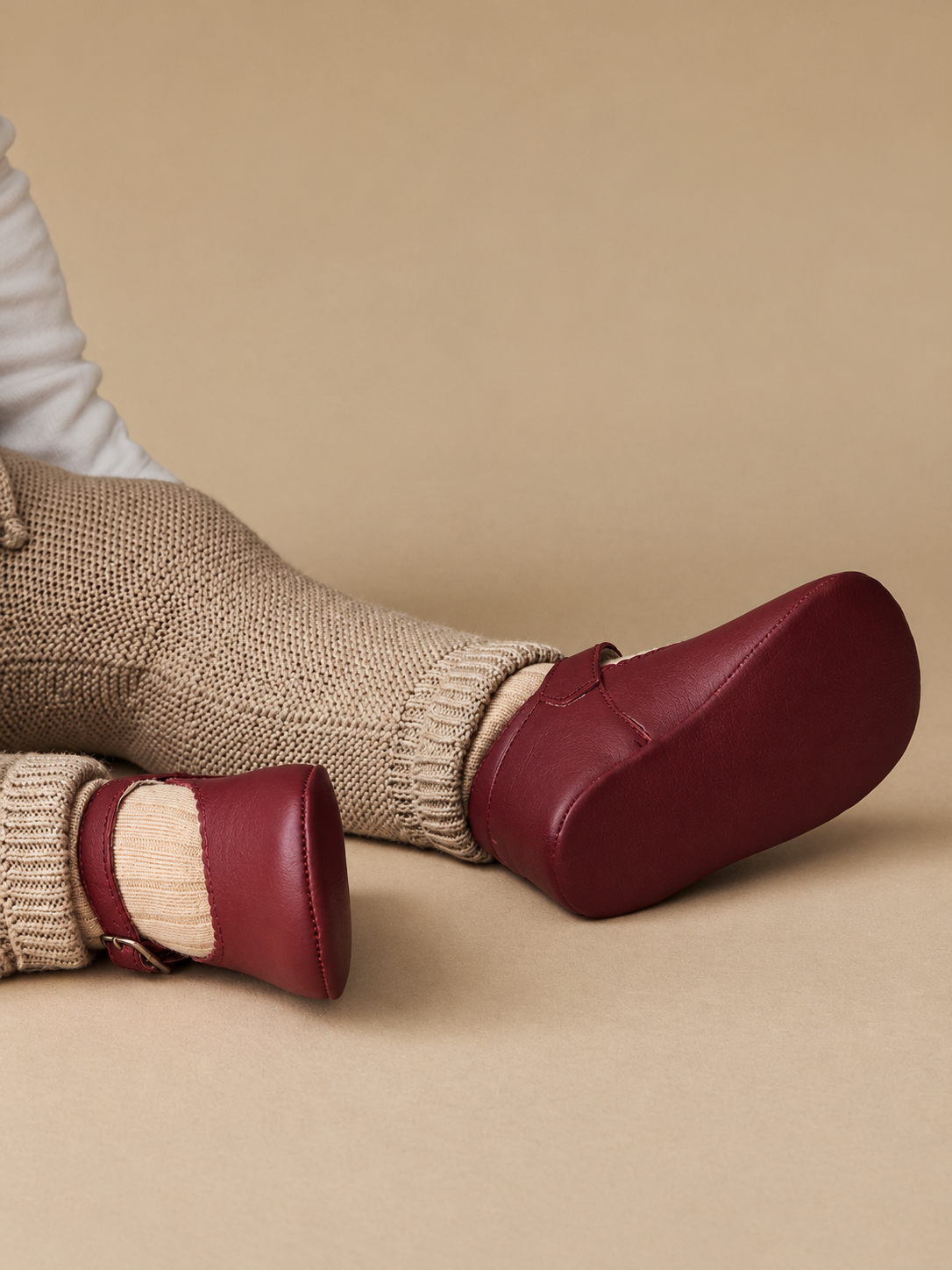 Leather Mary Jane Shoes | Burgundy