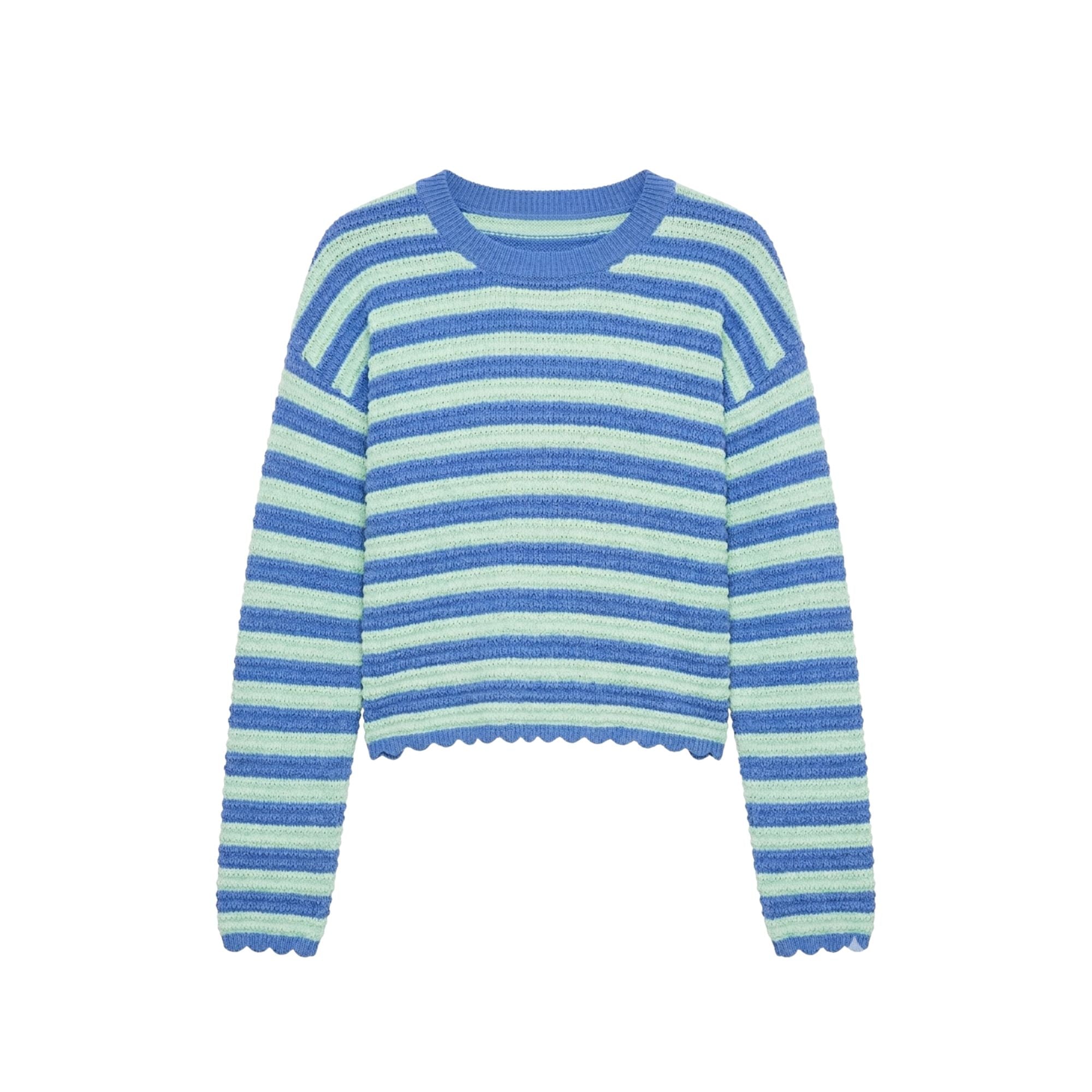 Womens Beach Sweater Sapphire Sea Stripe
