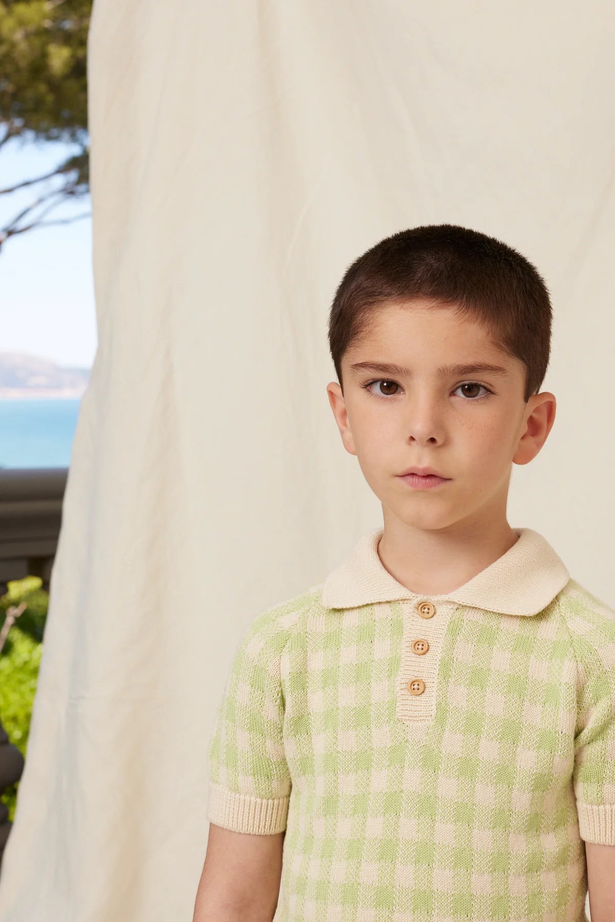 June Polo | Gingham Knit