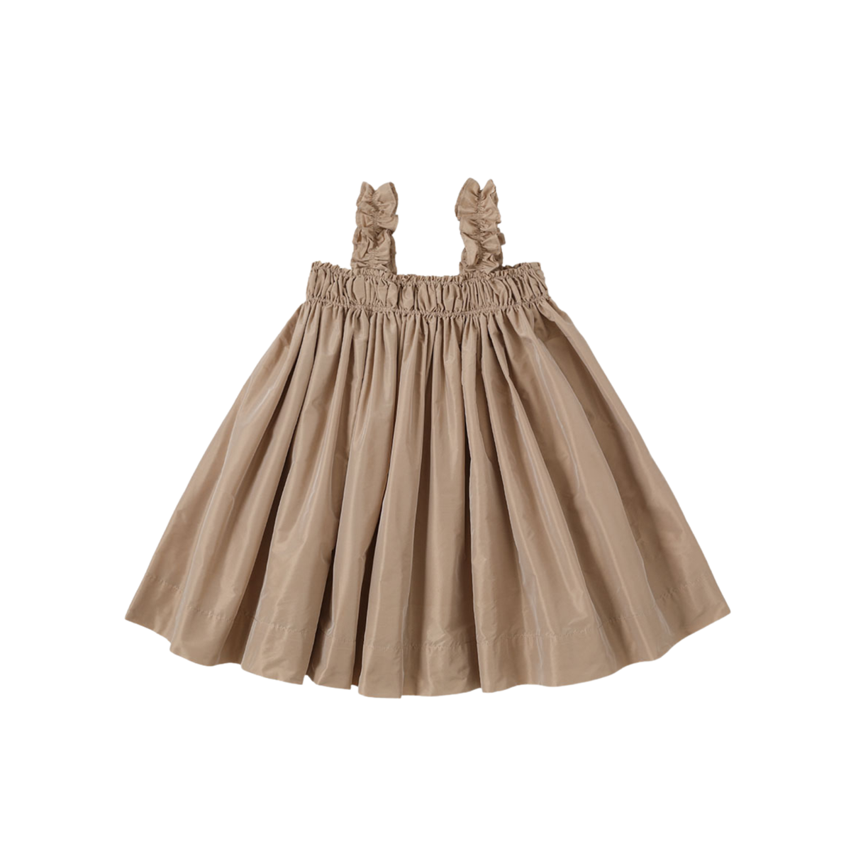Taffeta Frill Dress | Grayish Pink