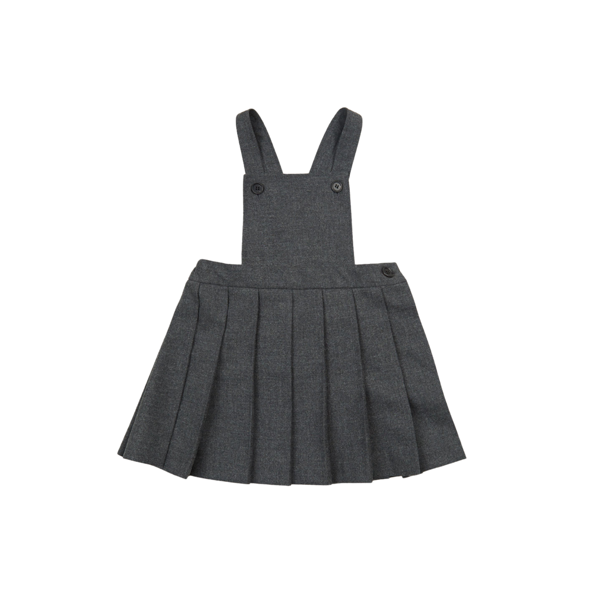 Wool Pleats Oveall Skirt | Charcoal