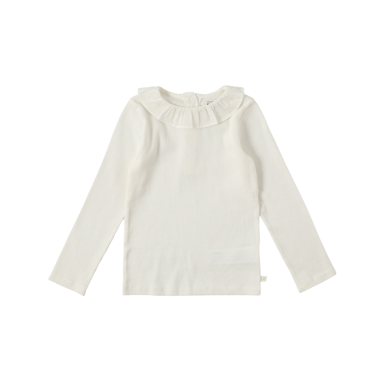 Ribbed Ruffle Top	| Ivory