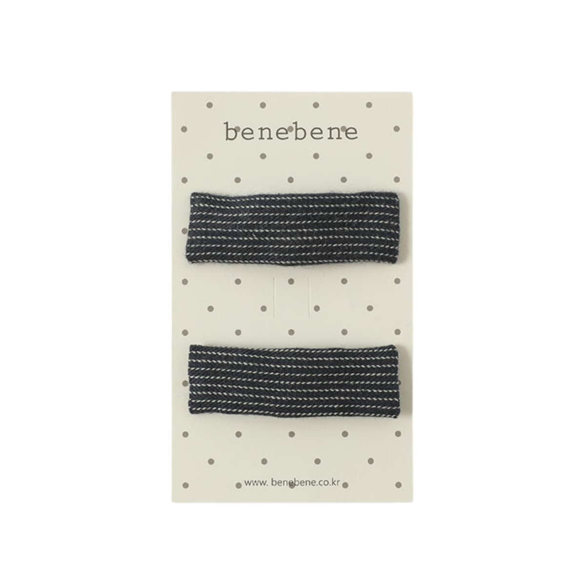 Henry Stripe Square Hair Clip Set | Deep Navy