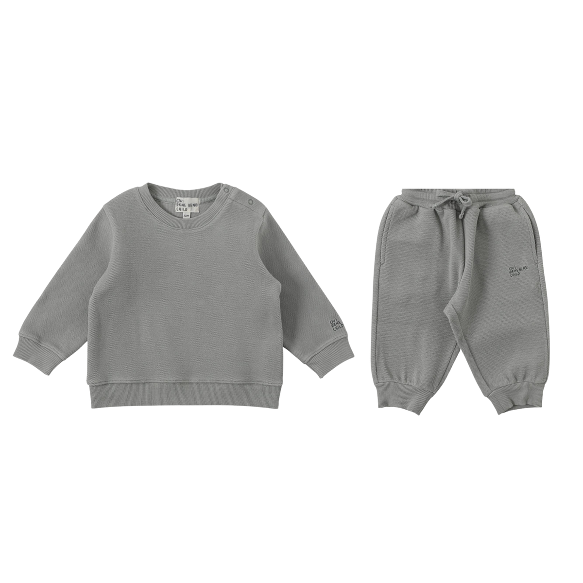 Pique Sweat Set | Grayish Blue