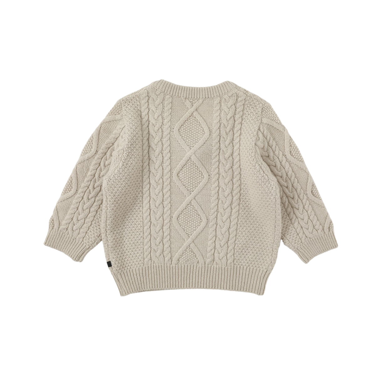 Cable V-neck Pullover | Ecru