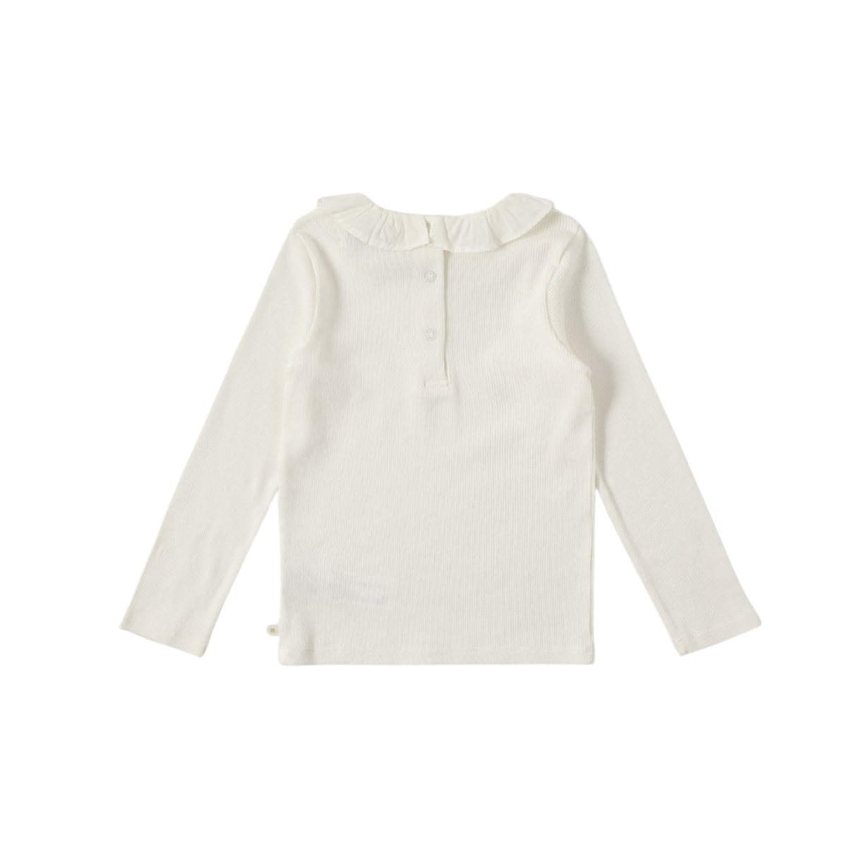 Ribbed Ruffle Top	| Ivory