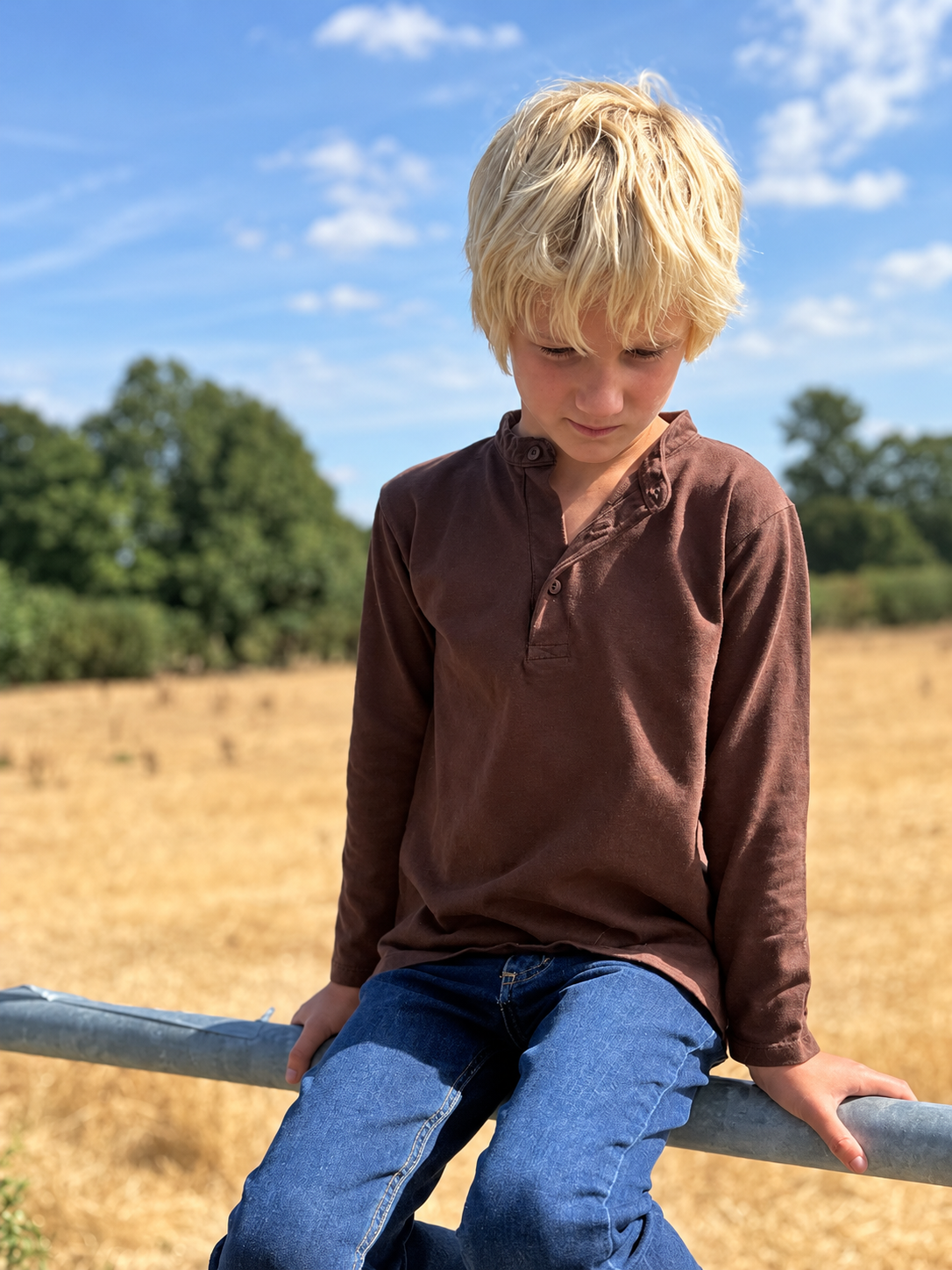 Alcomo Long Sleeve Polo T-shirt | Chocolate