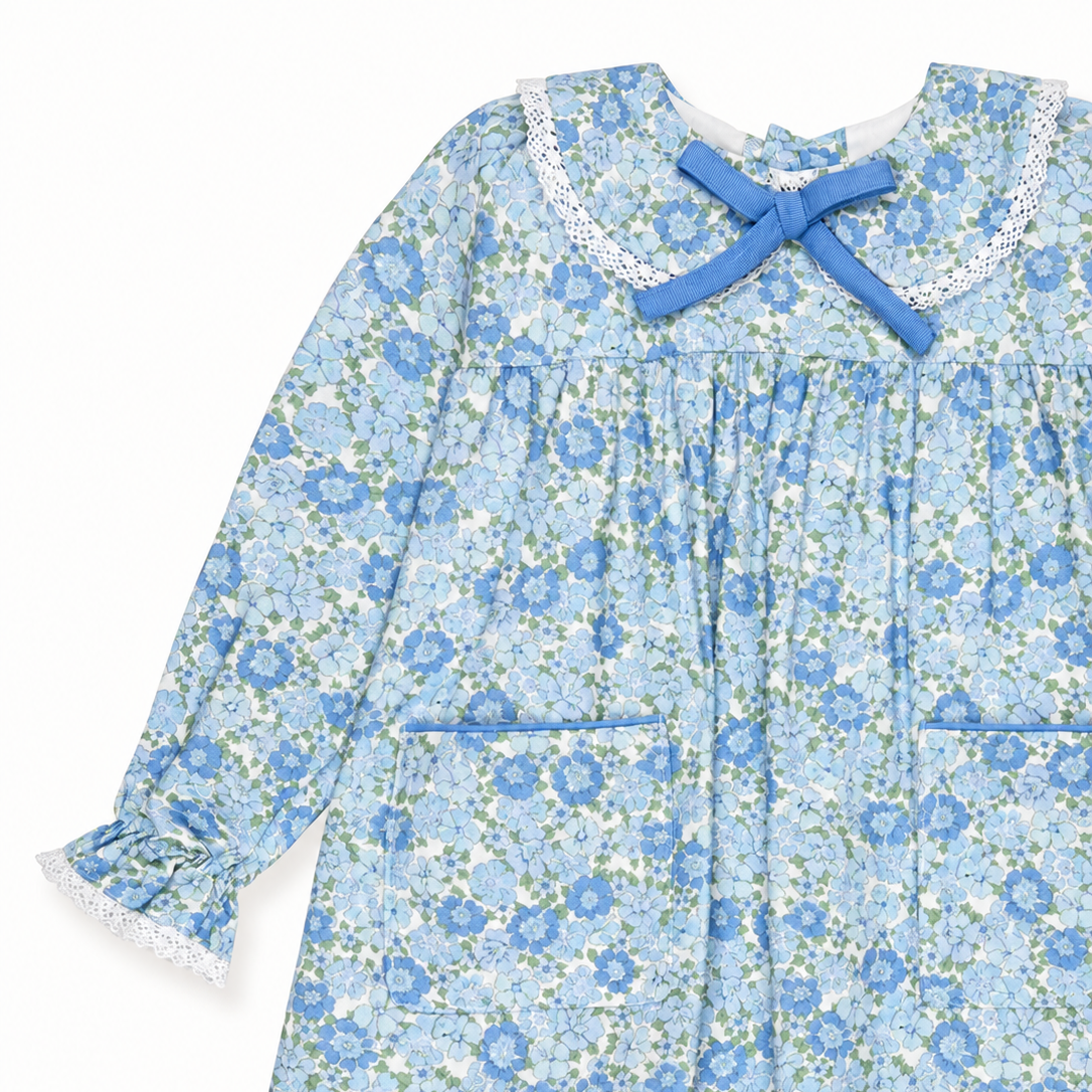 Maribel Baby Dress Set | Blue Floral