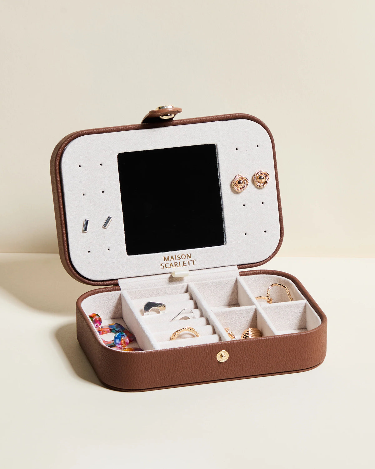 Brigitte Leather Travel Jewelry Box