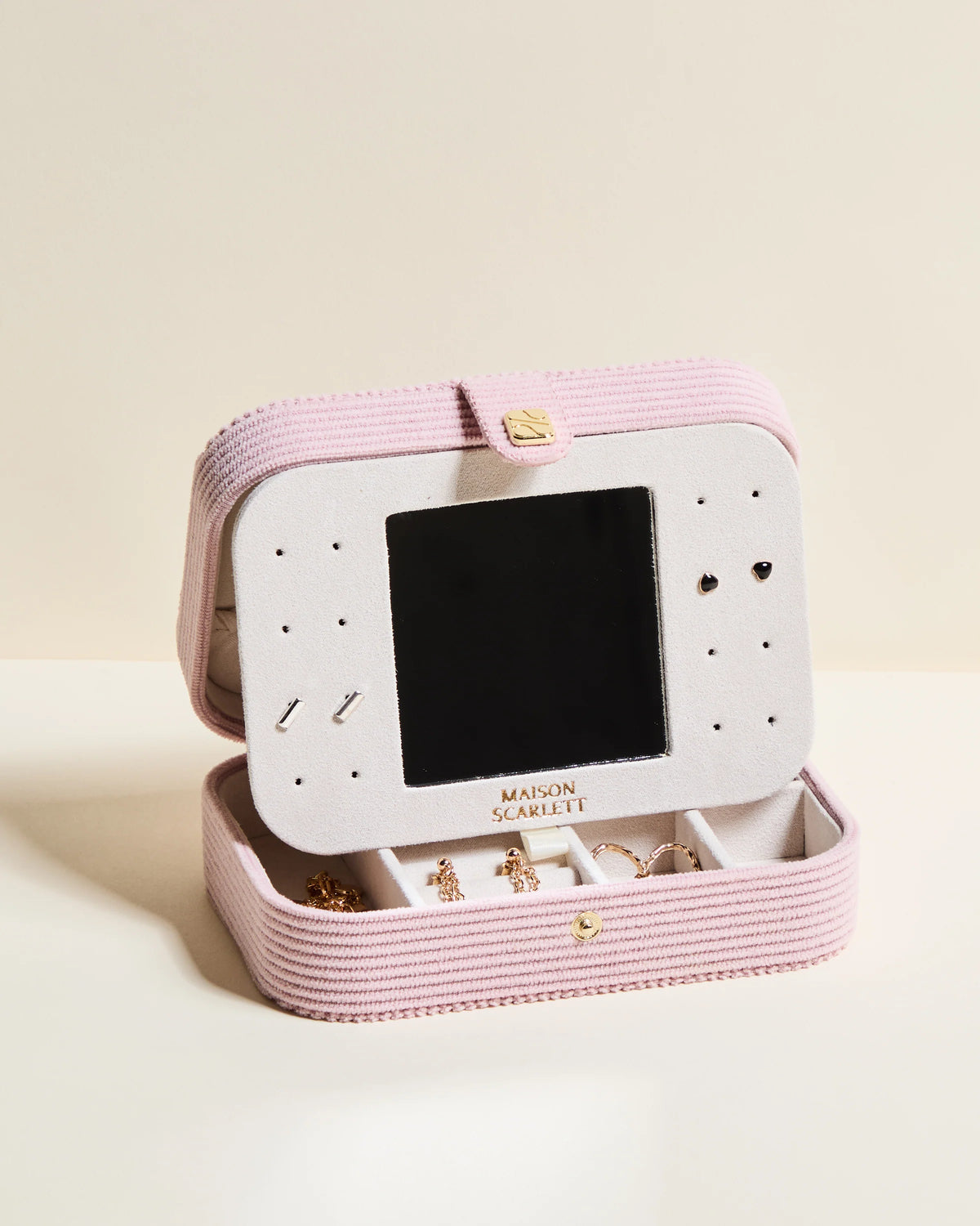Brigitte Corduroy Travel Jewelry Box