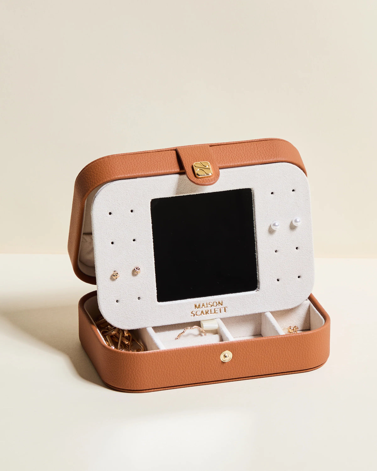 Brigitte Leather Travel Jewelry Box