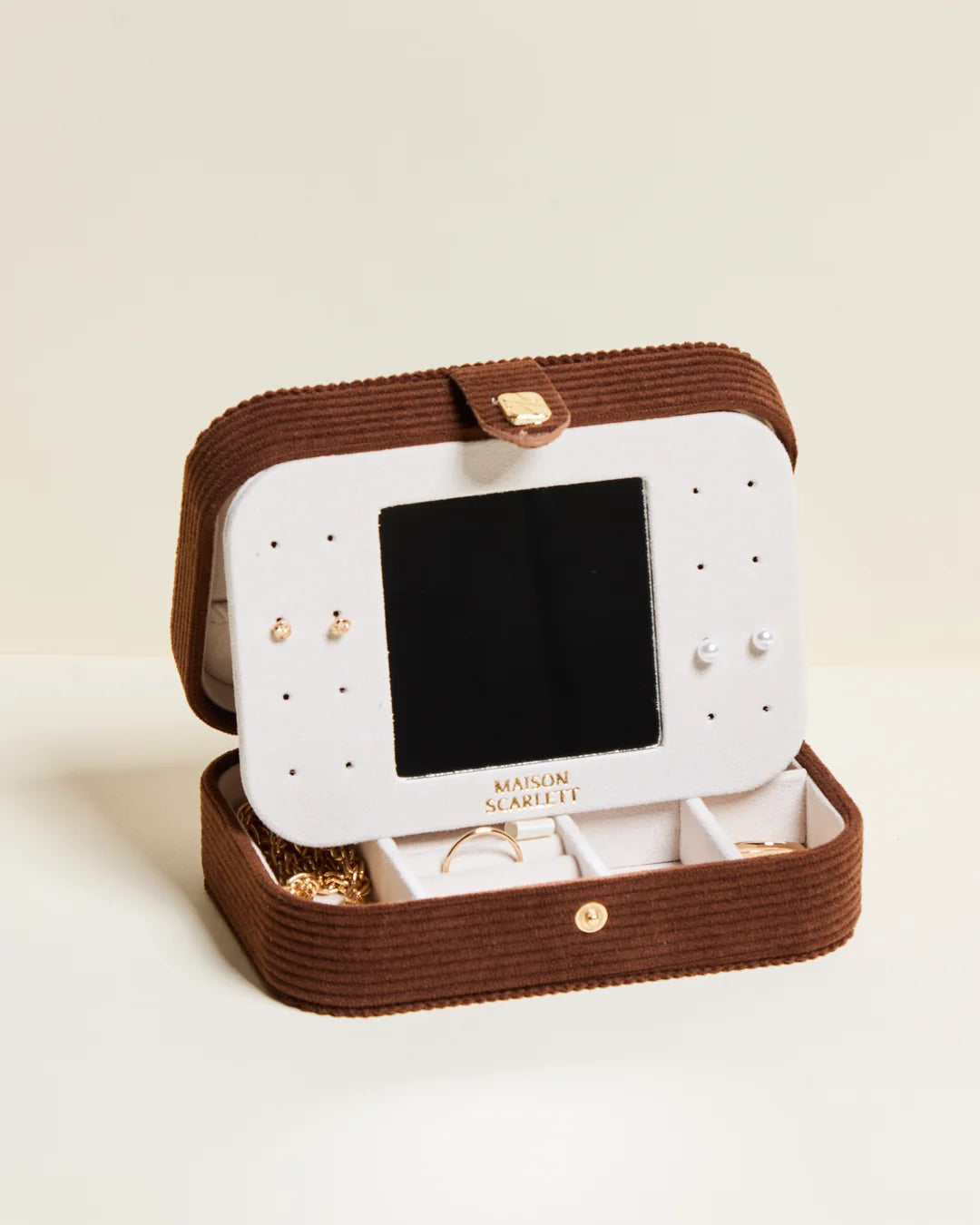 Brigitte Corduroy Travel Jewelry Box