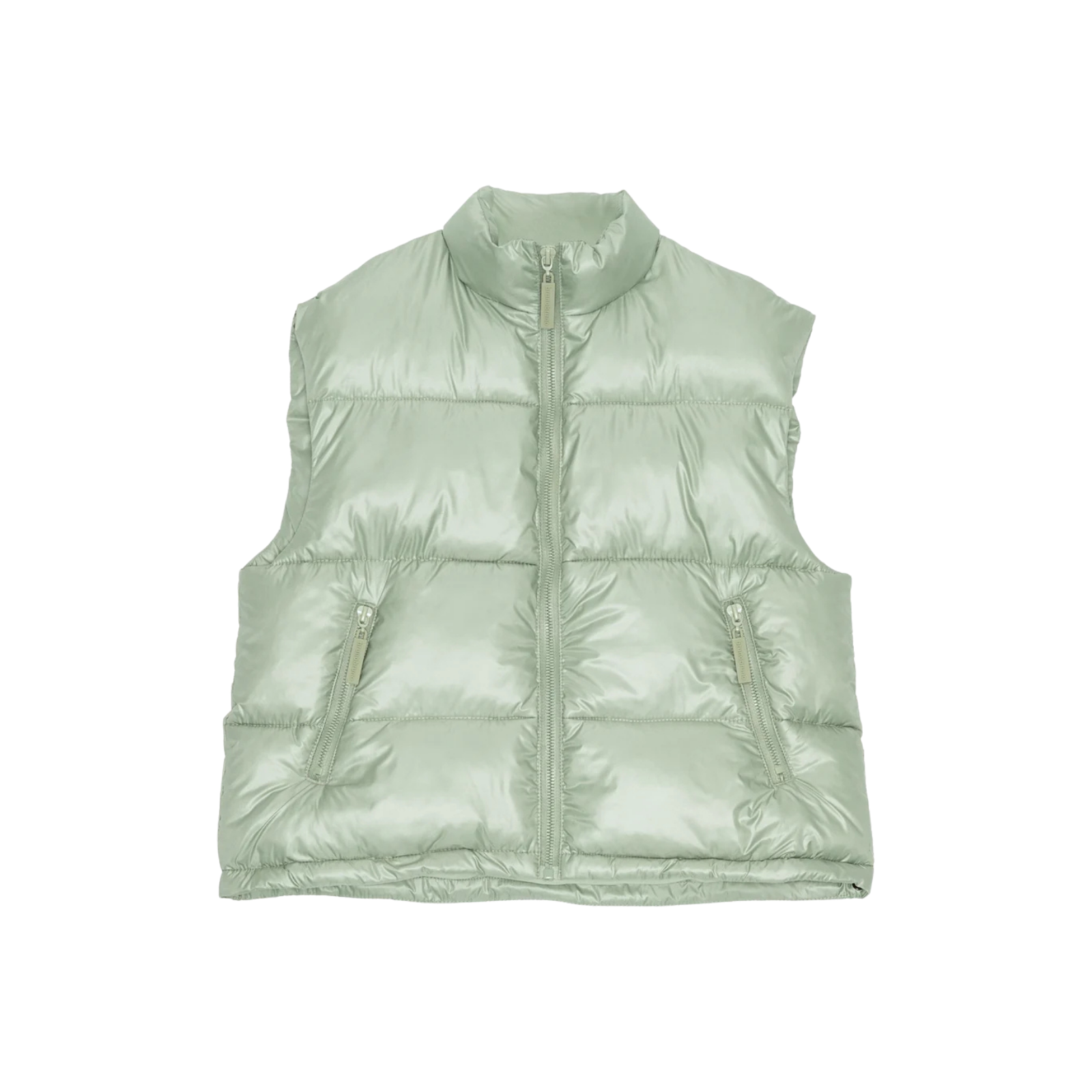Noura Puffer Vest | Aqua Gray