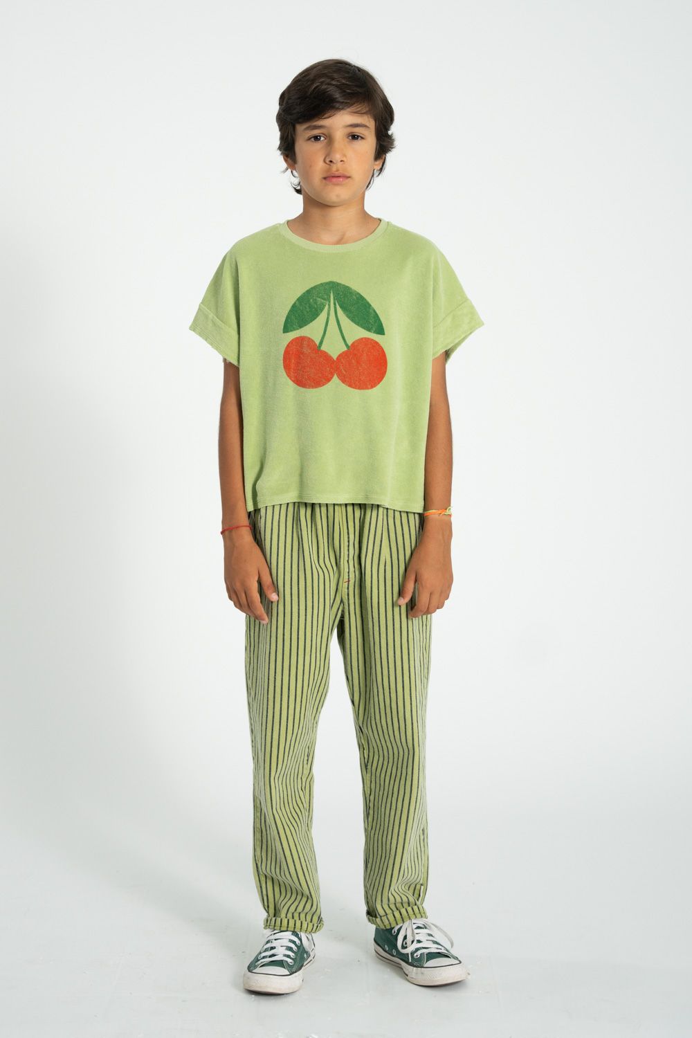 Striped Unisex Trousers | Green/Indigo