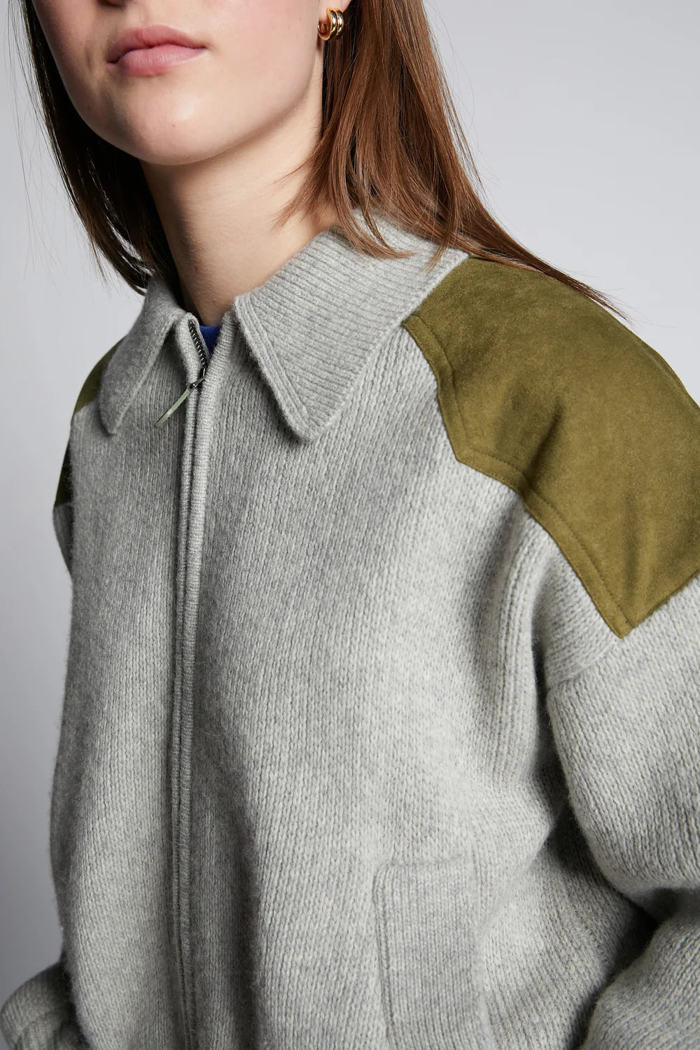 Willie Polo Knit Jacket | Grey Melange