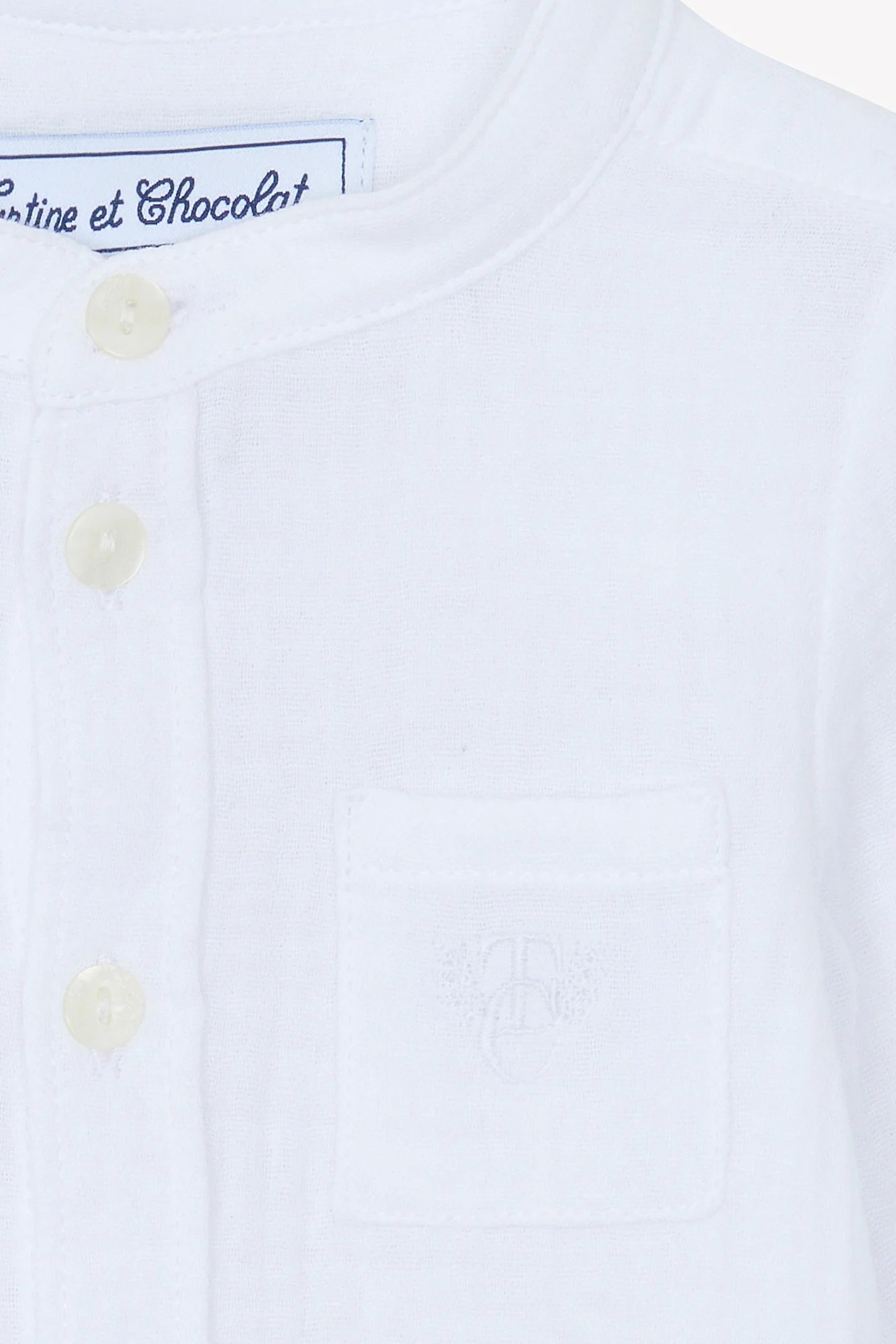 Mao Collar Shirt | White