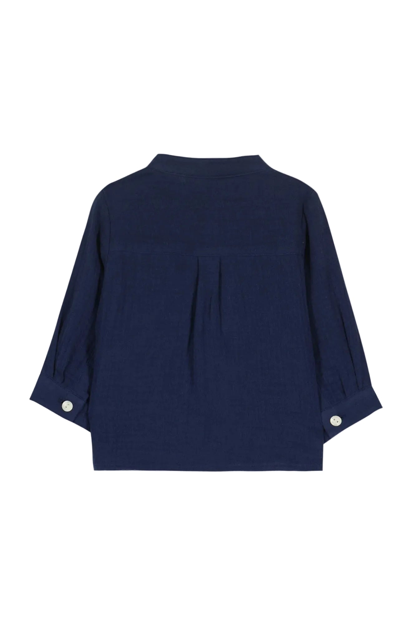 Mao Collar Shirt | Navy