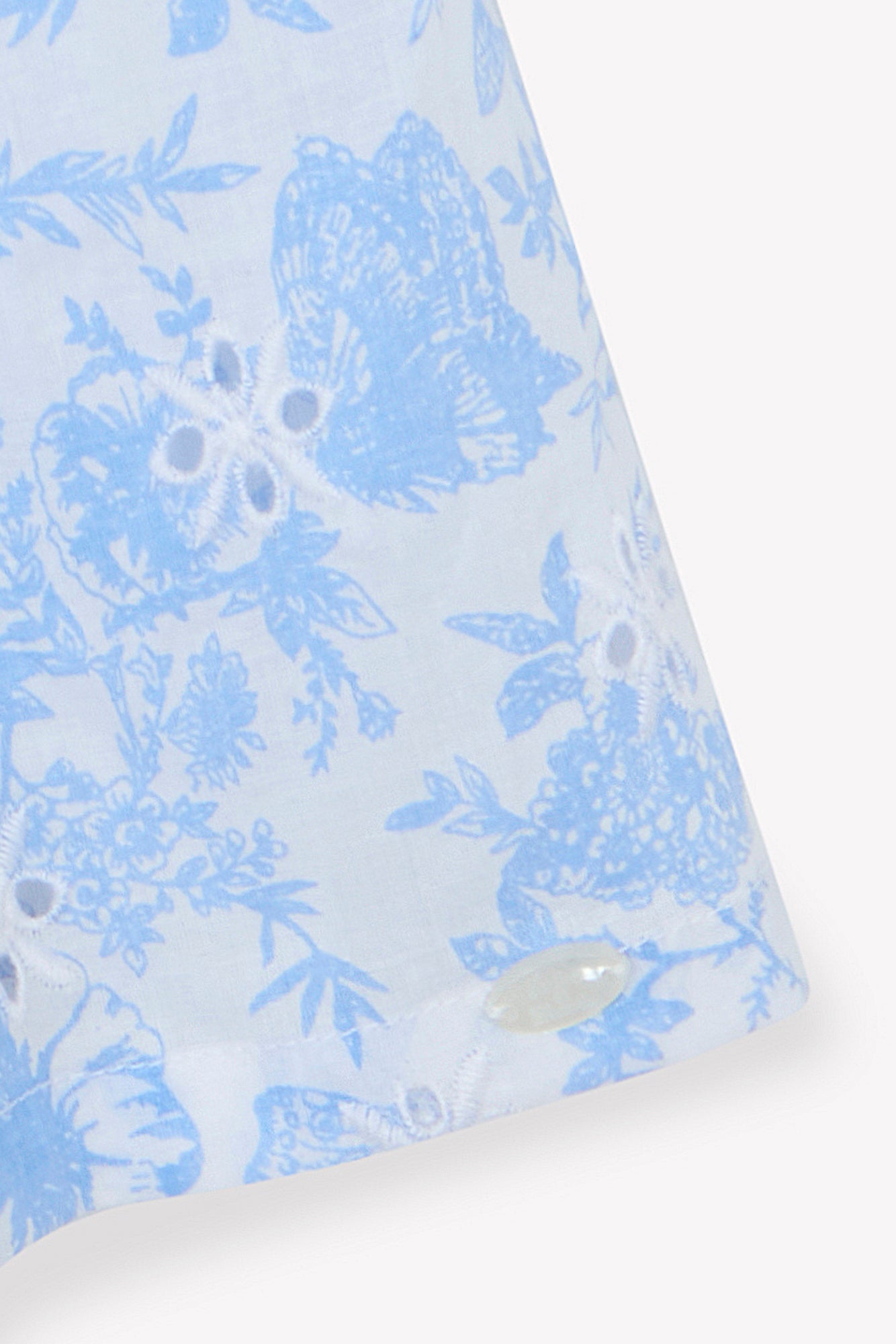 Santorini Embroidered Cotton Dress | Blue