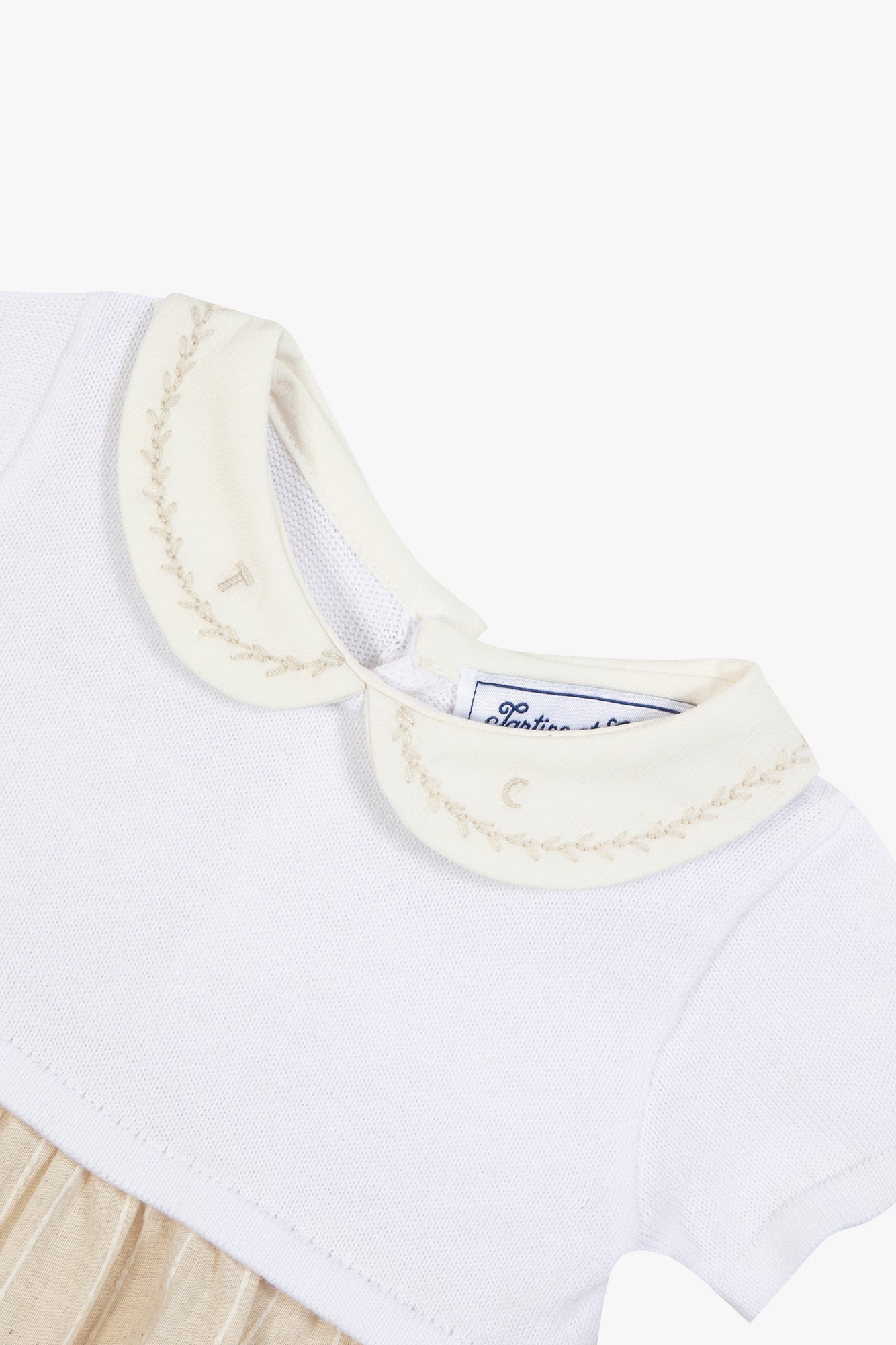 Striped Short Romper | Beige