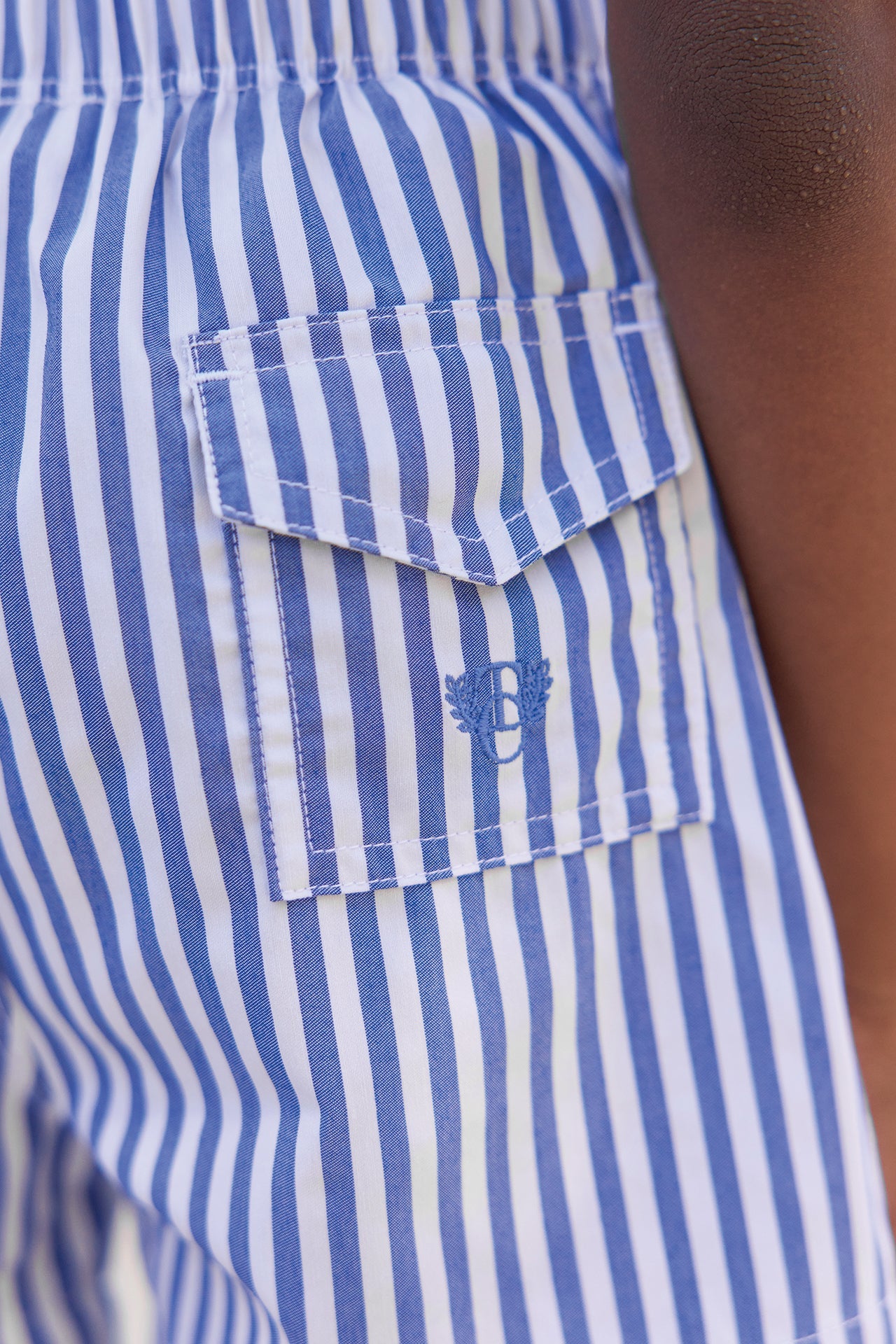 Striped Swim Trunks | Indigo