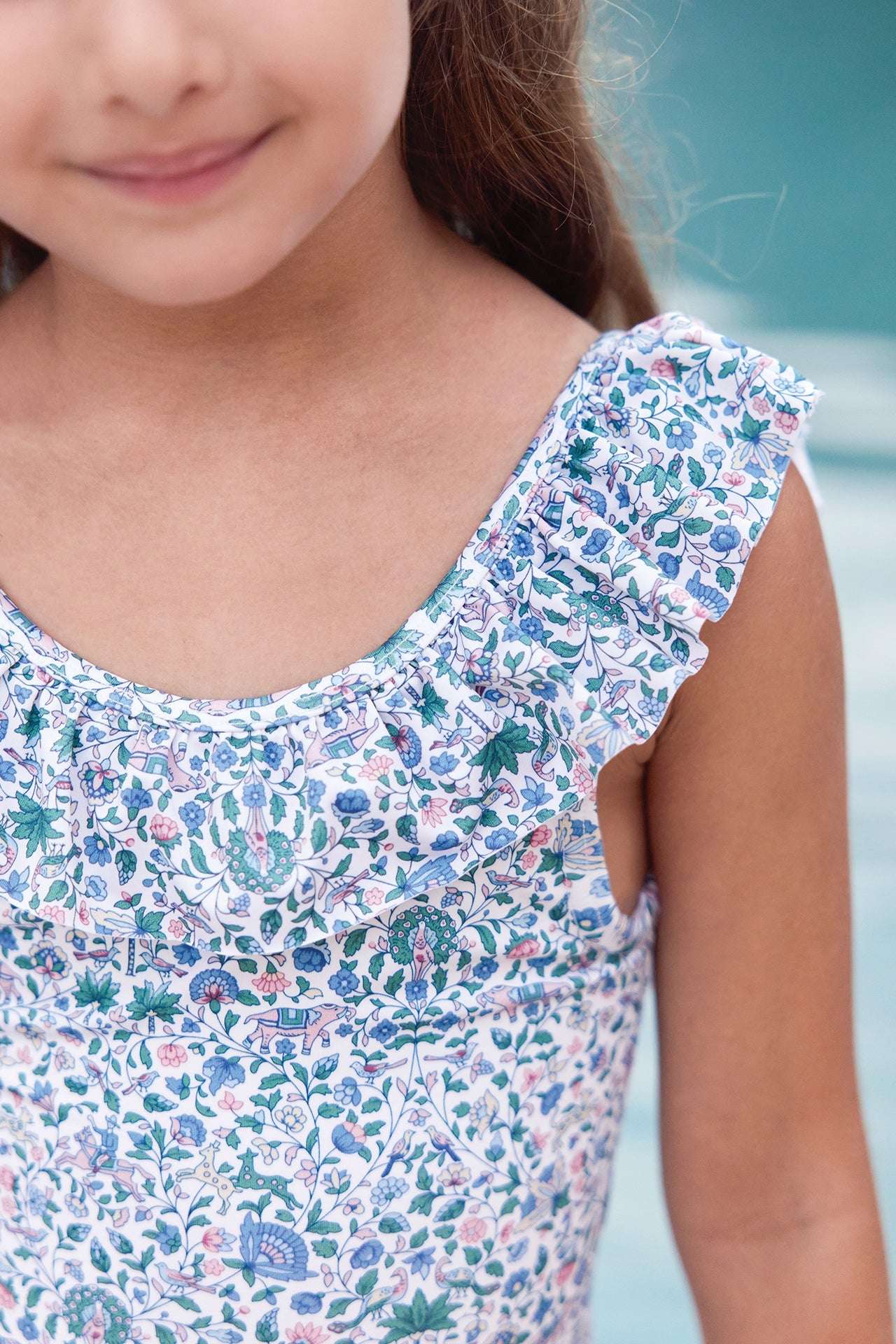 Liberty Ruffled Swimsuit | Blue