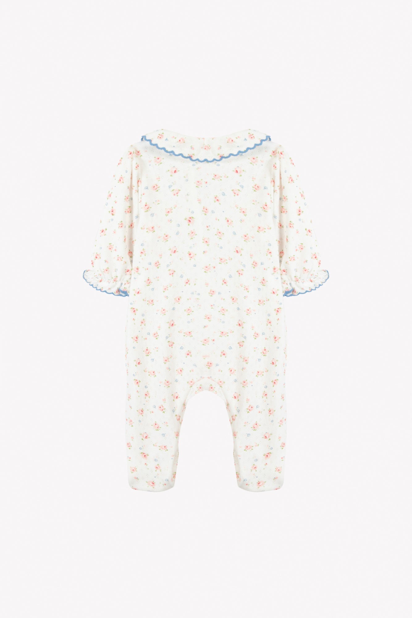 Floral Jersey Baby Pajamas | Ecru