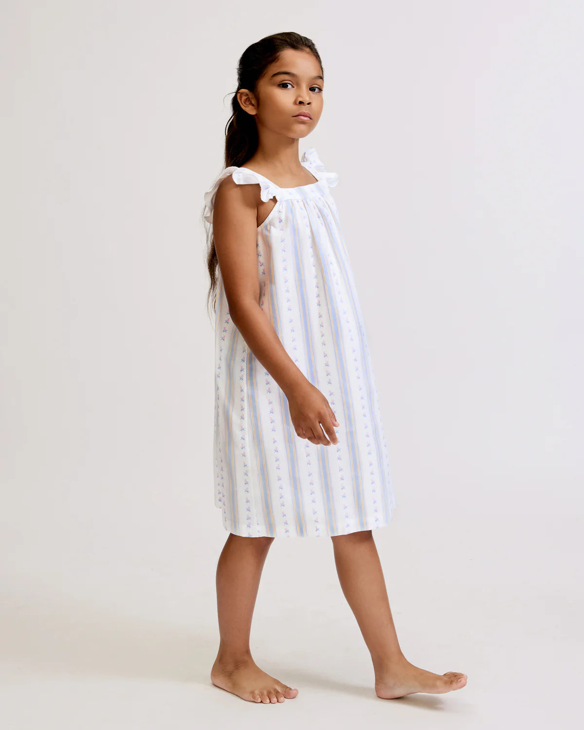 Twill Clara Nightgown | Cottage Stripe