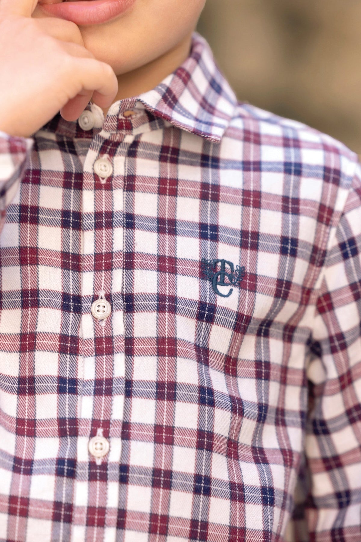 Cotton Check Shirt | Ecru