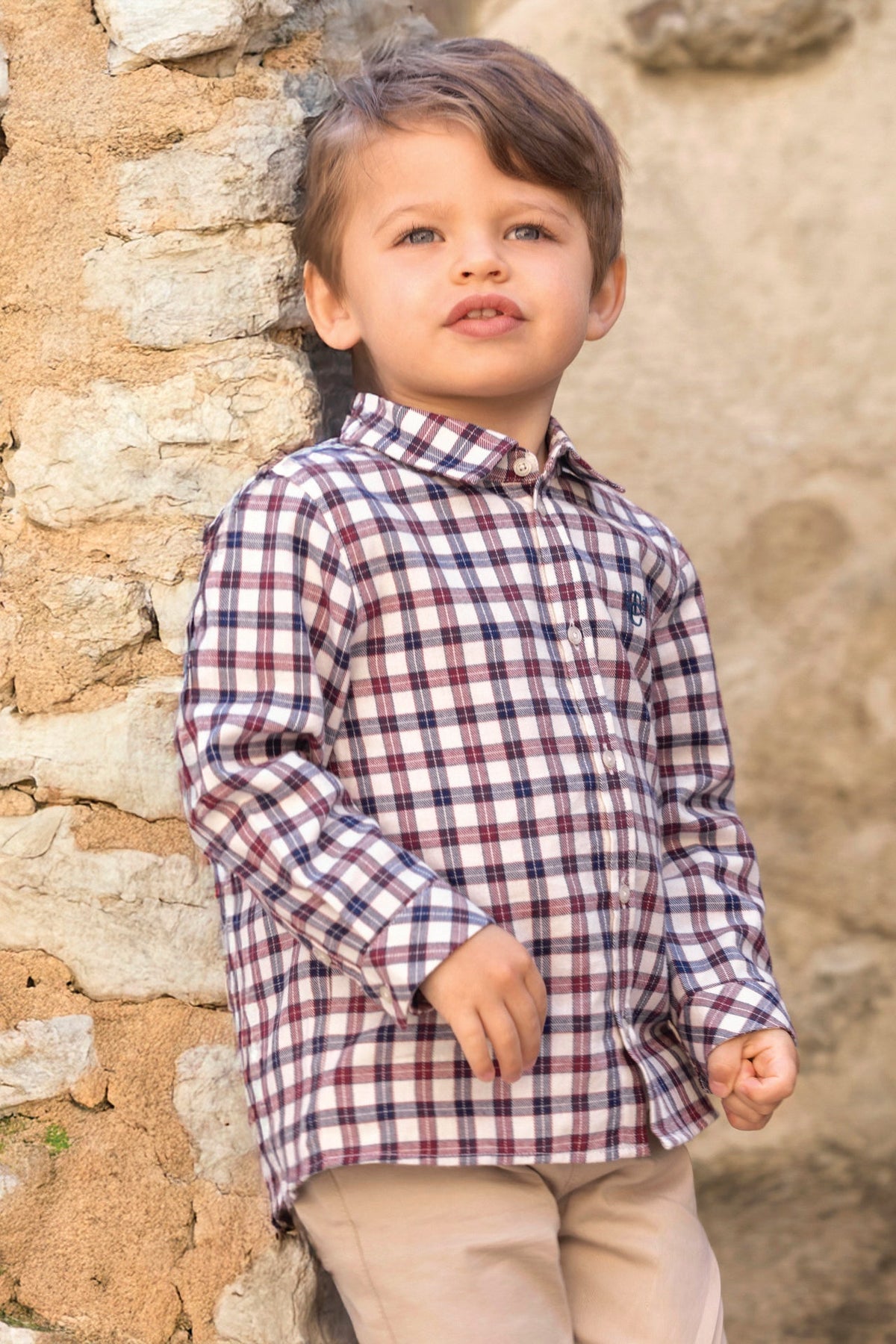 Cotton Check Shirt | Ecru