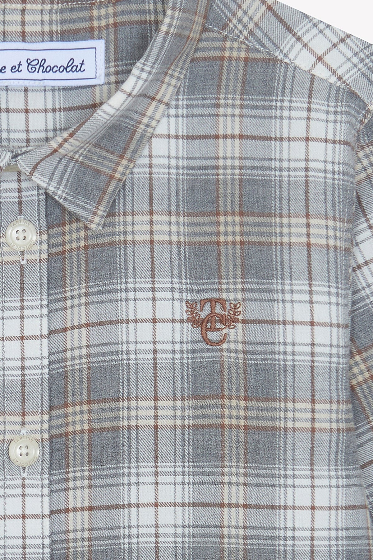 Cotton Check Shirt | Grey