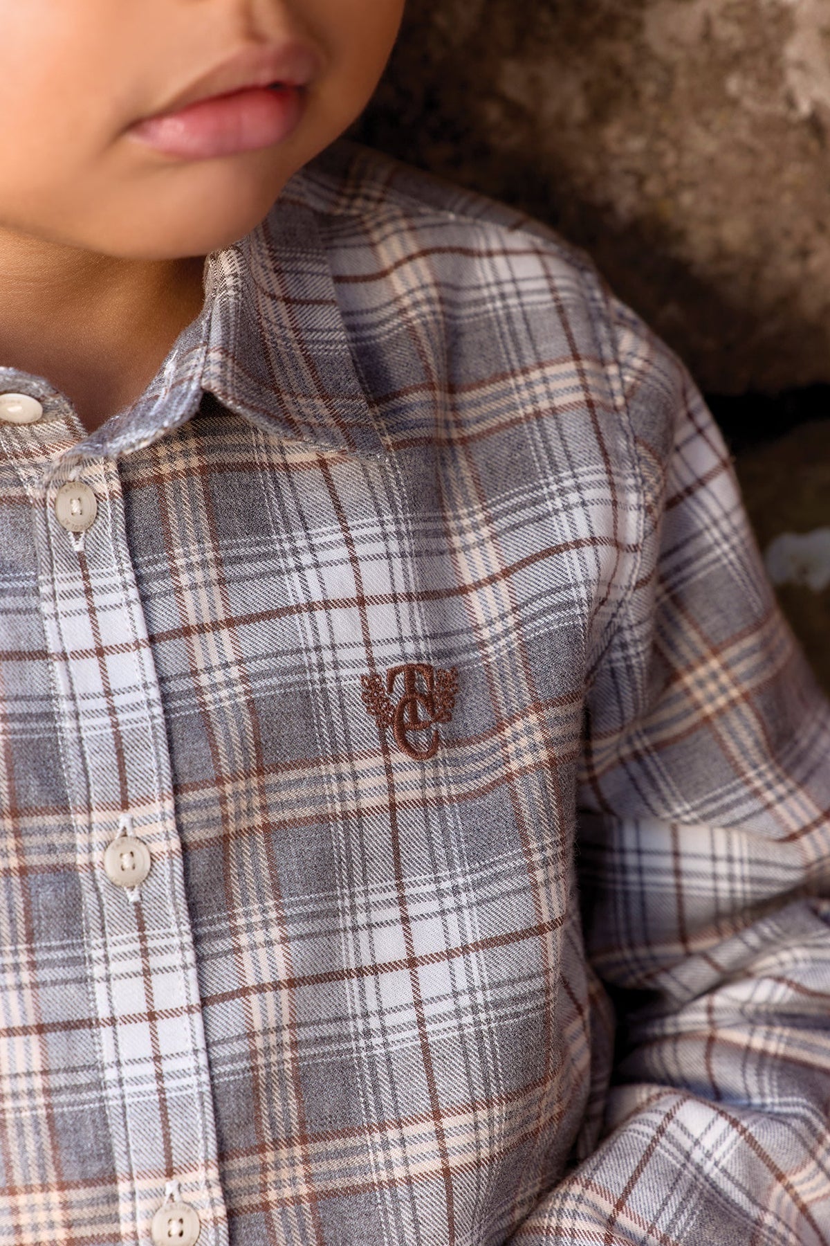 Cotton Check Shirt | Grey