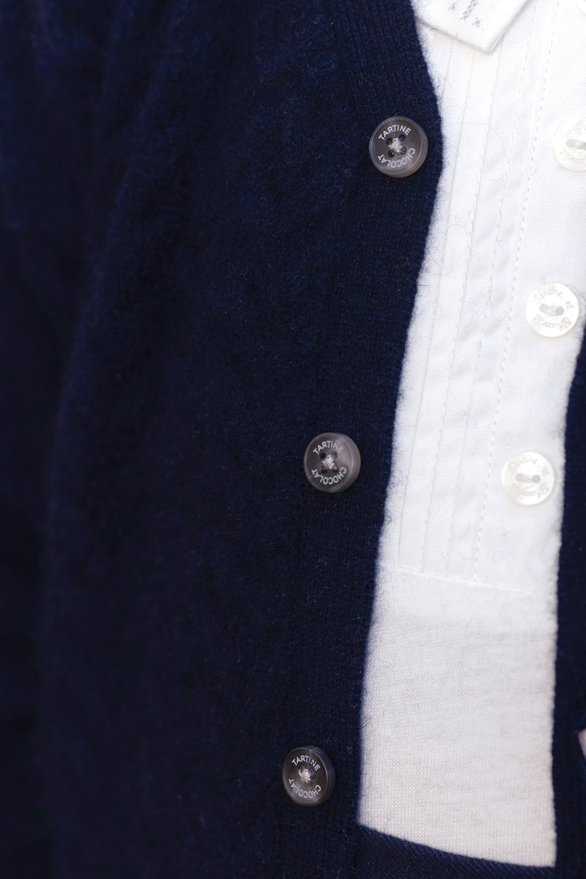 Braided Knitwear Cardigan | Navy