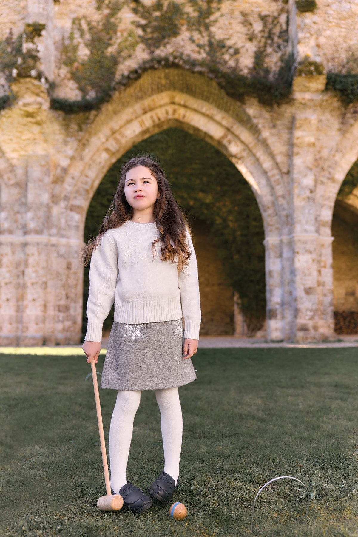 Flower Embroidery Sweater | Ecru