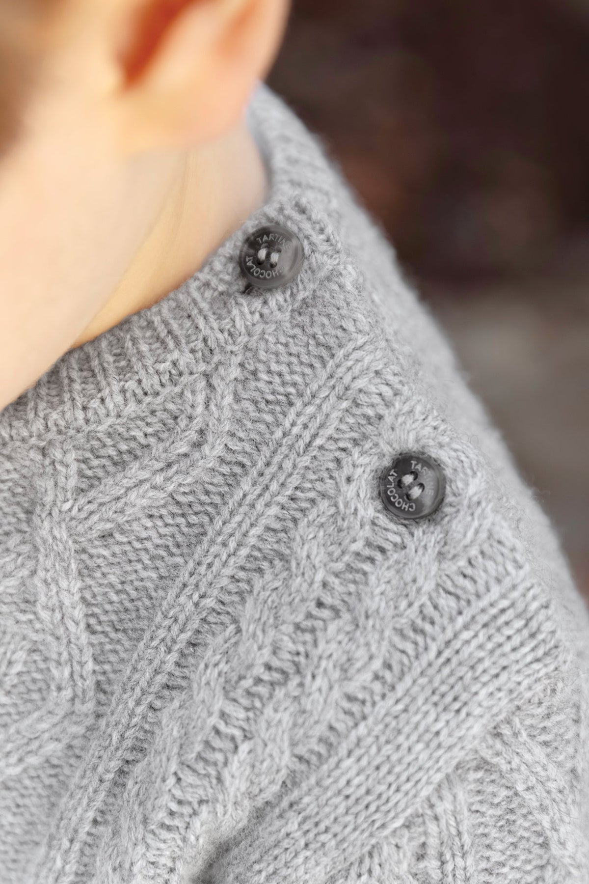 Braided Knit Sweater | Grey