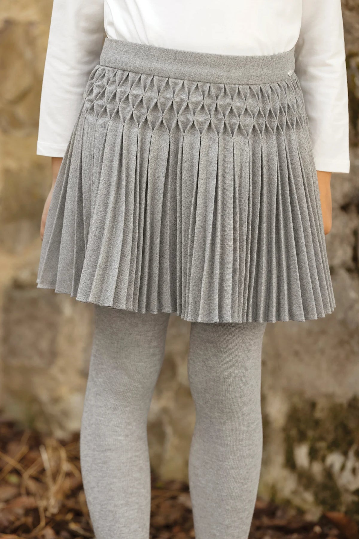 Flat Pleats Skirt | Grey