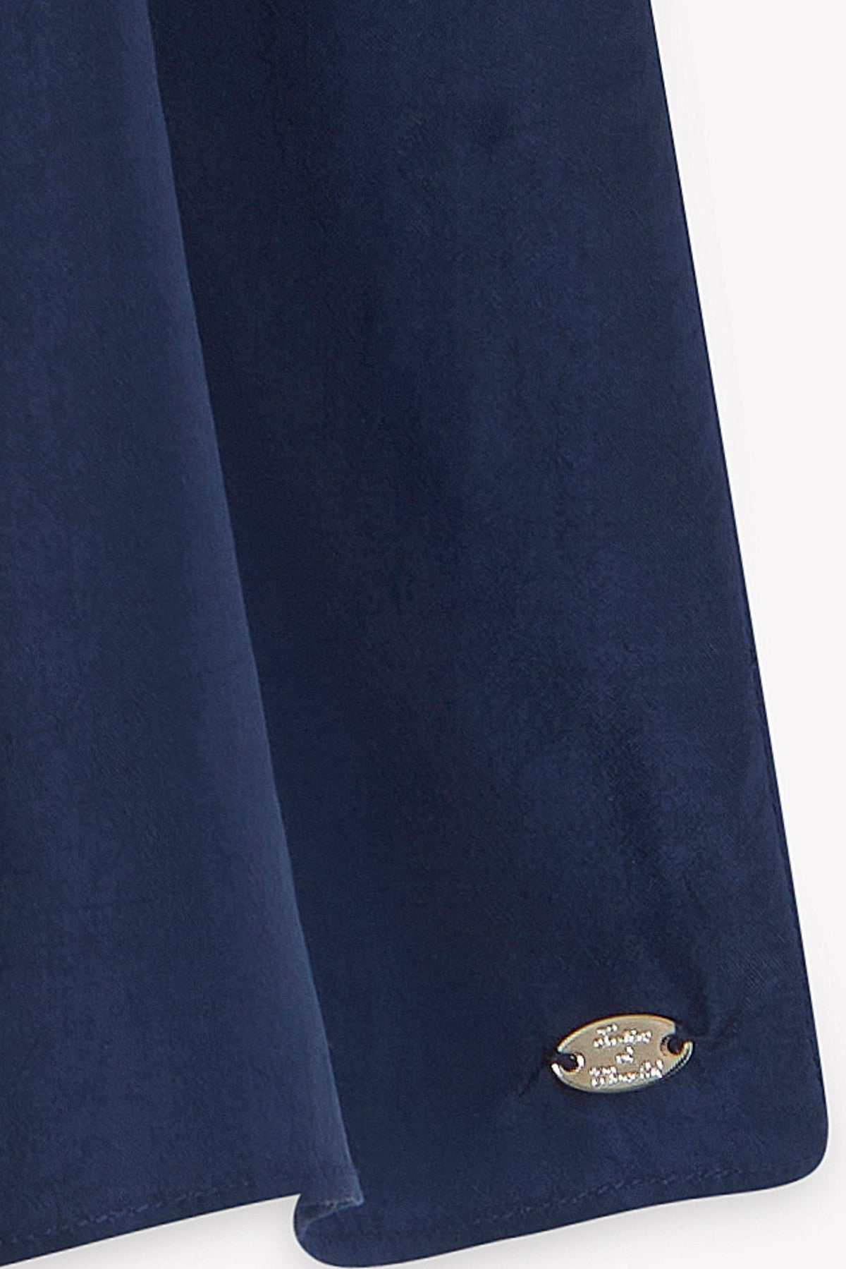 Beaded Smock Silk Dress | Navy