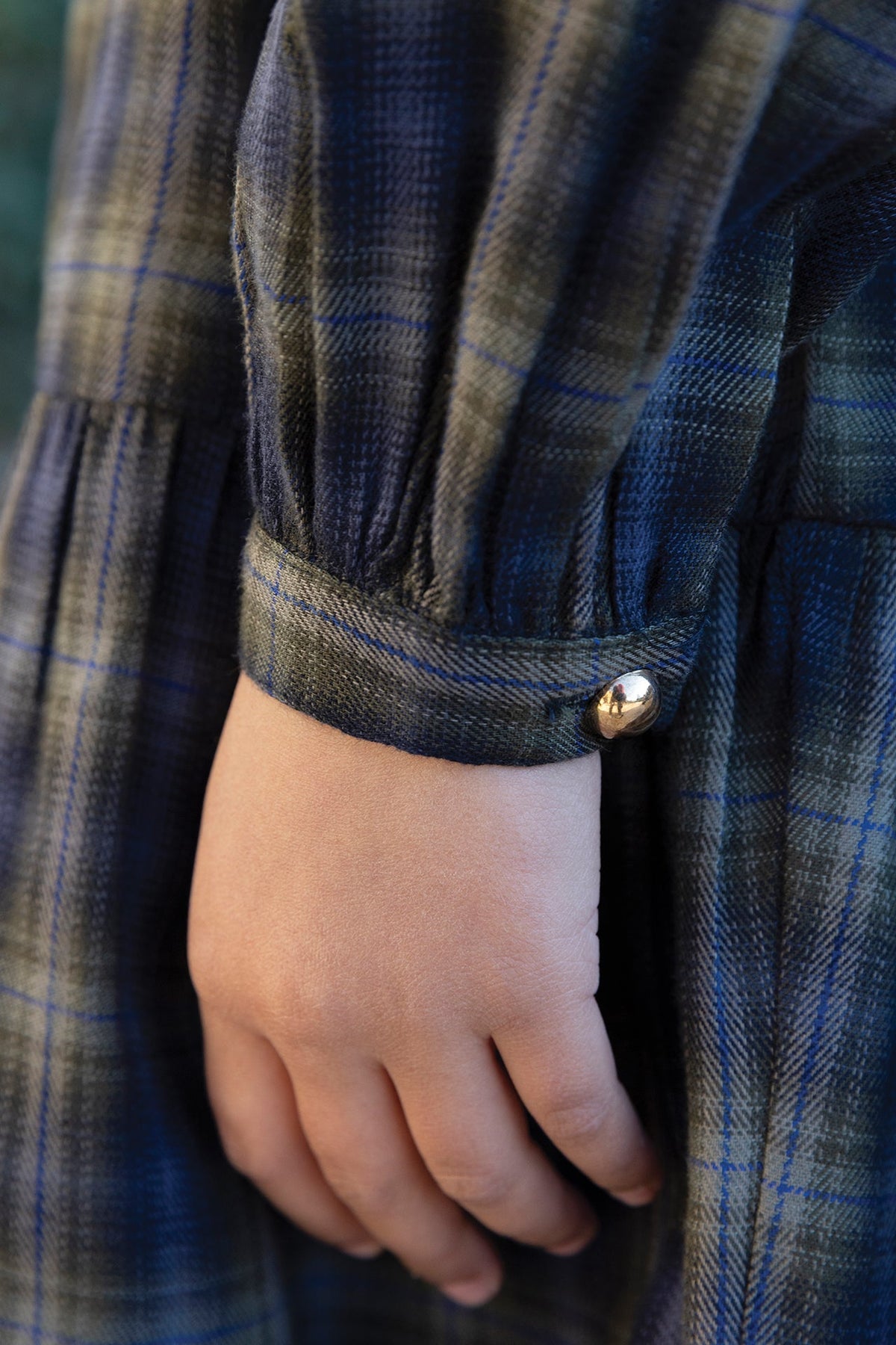 Cotton Check Dress | Navy
