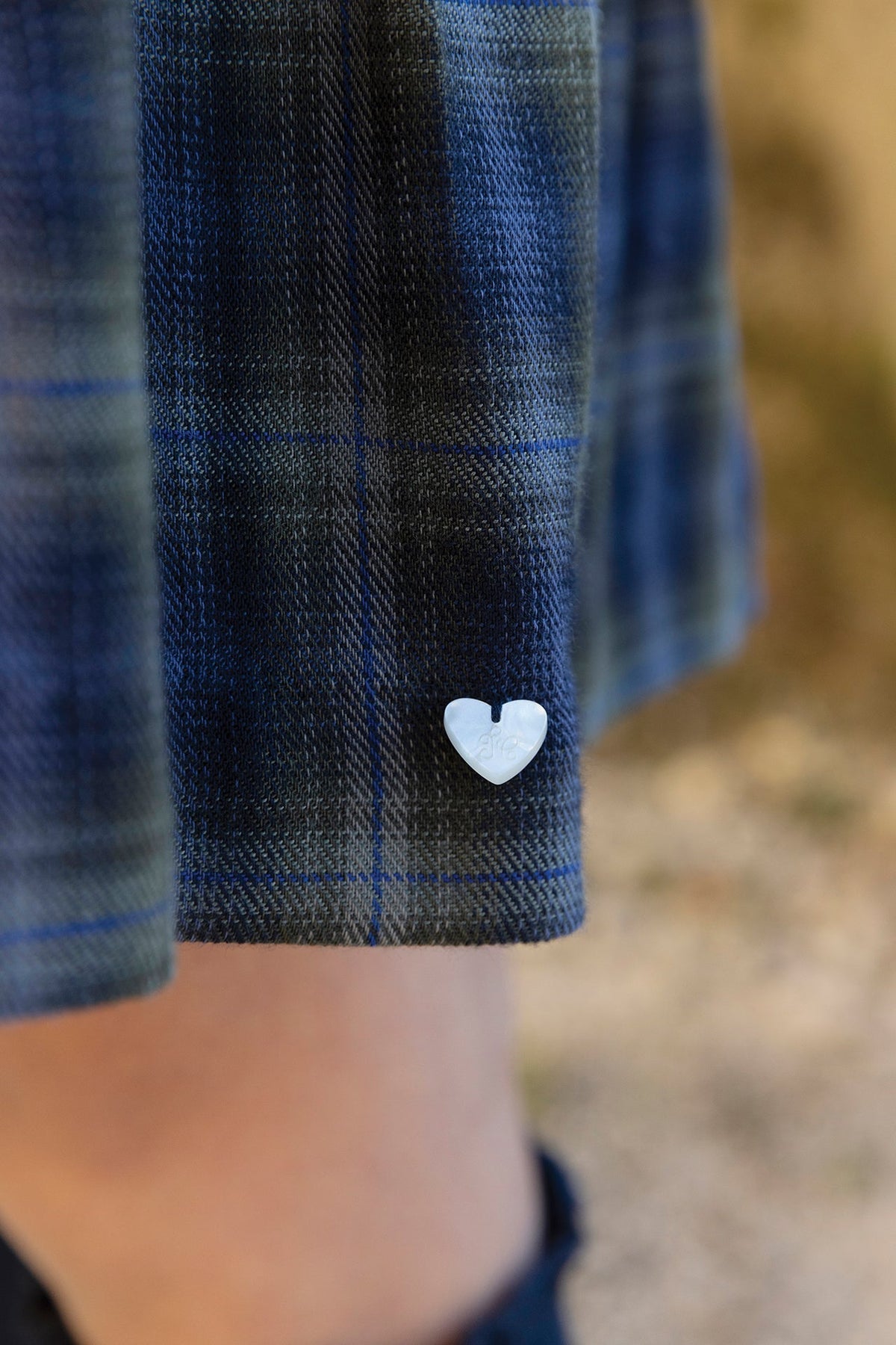 Cotton Check Dress | Navy