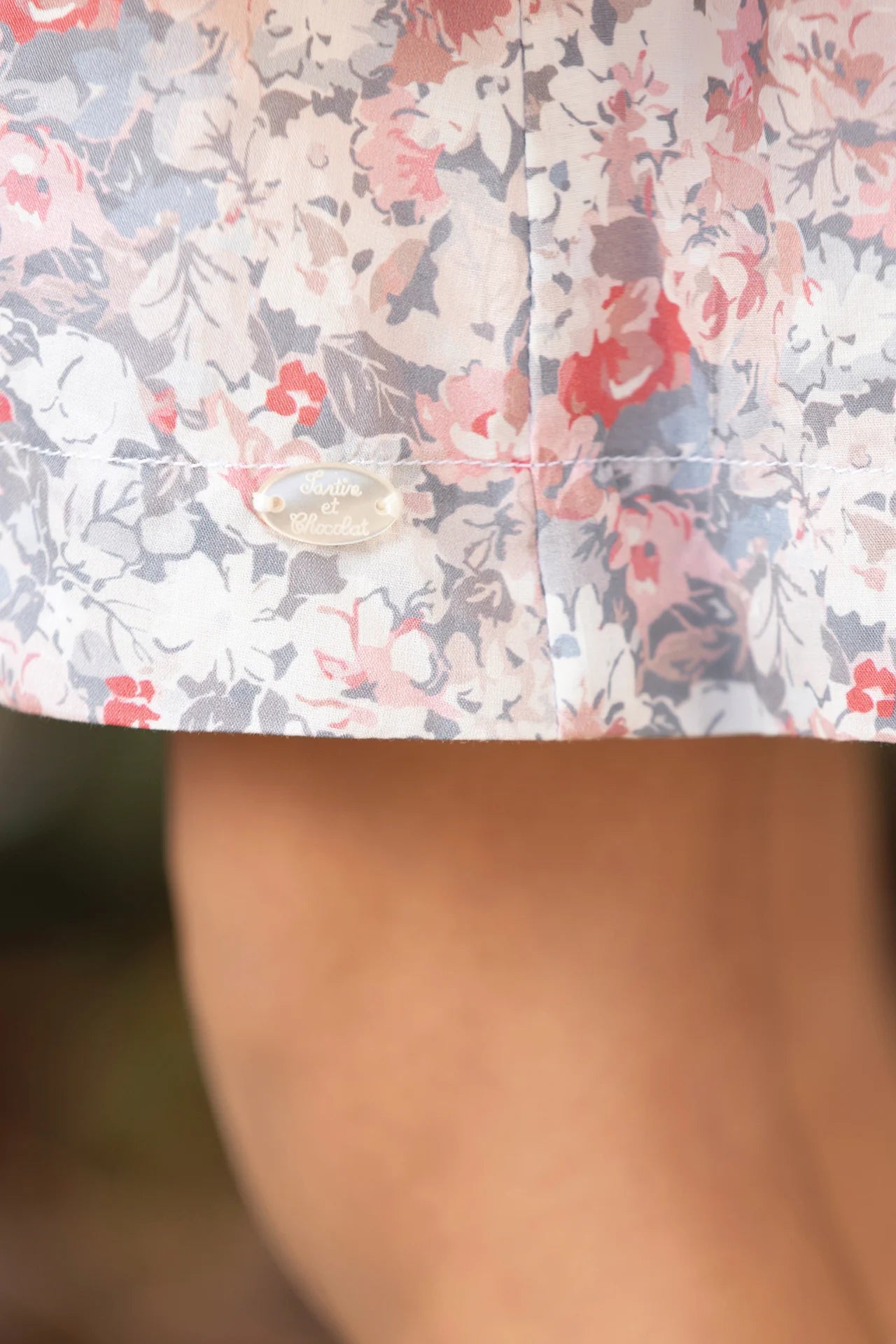 Smocked Flower Pattern Dress | Grey