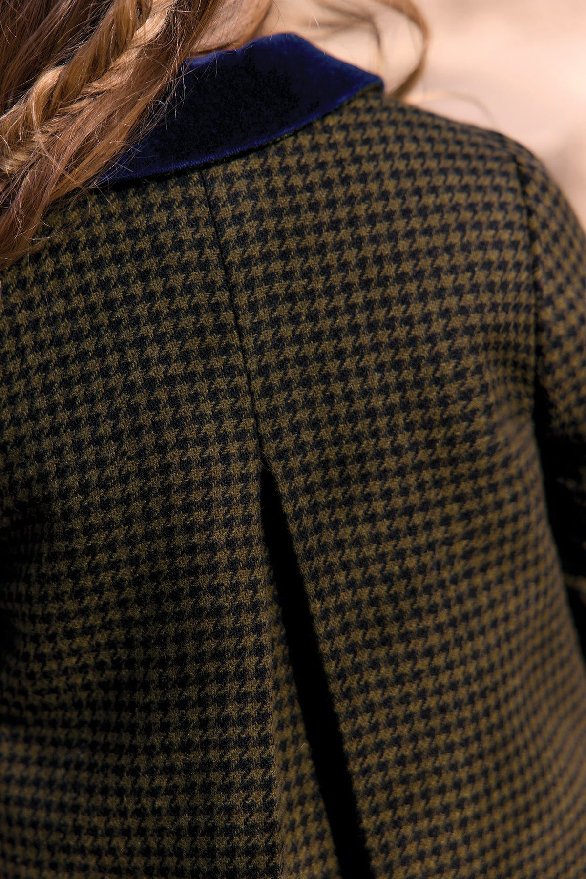 Puppytooth Wool Coat | Olive