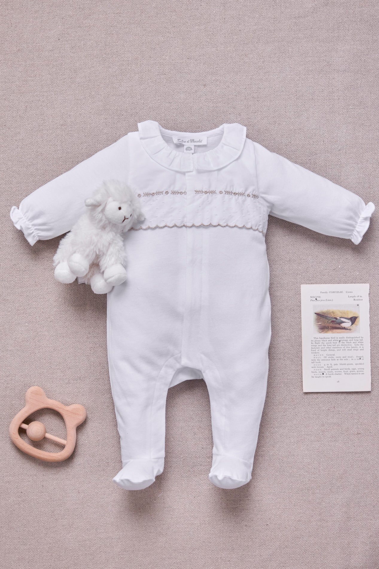 Peter Pan Collar Romper | White
