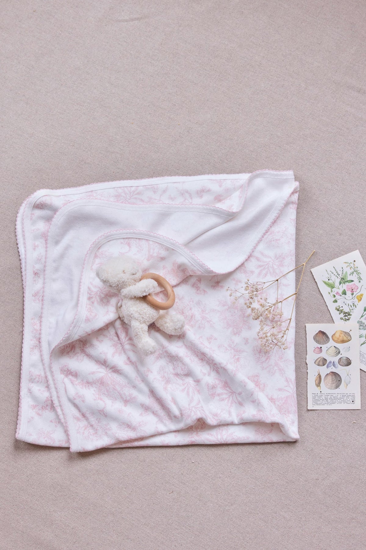 Toile De Jouy Blanket | Blush