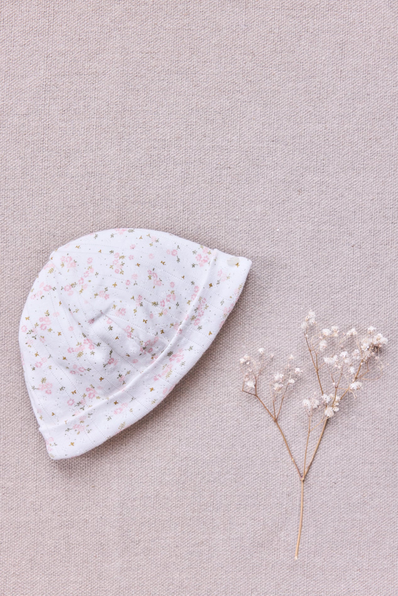 Floral Print Beanie | Ivory