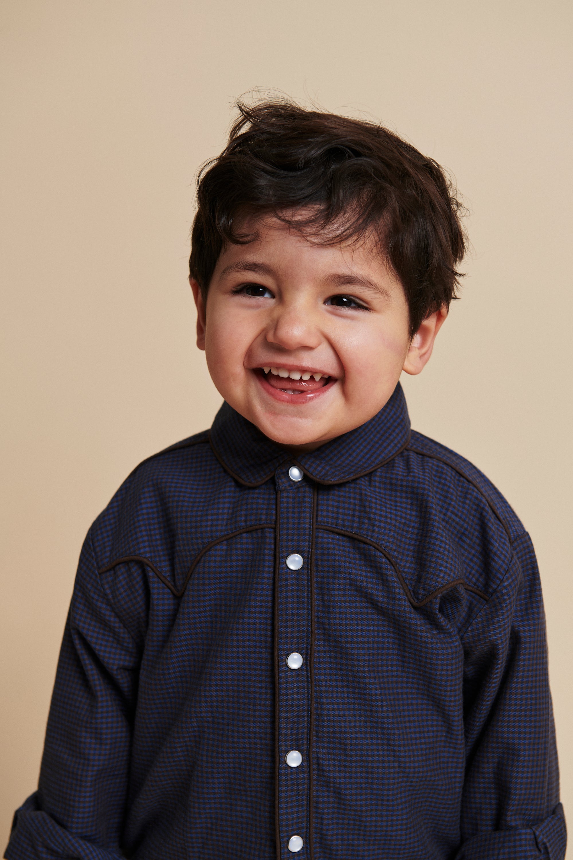 Checkered Cowboy Shirt | Brown Blue