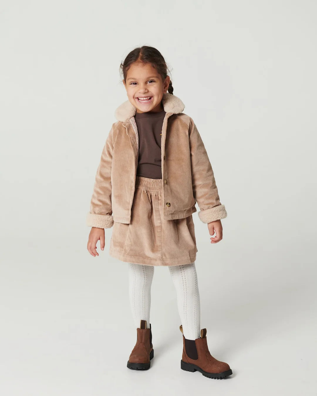 Corduroy Skirt | Beige