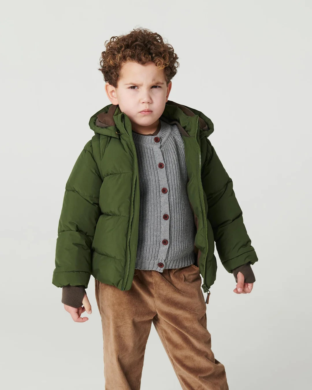 Puffer Jacket with Removable Sleeves | Dark Green