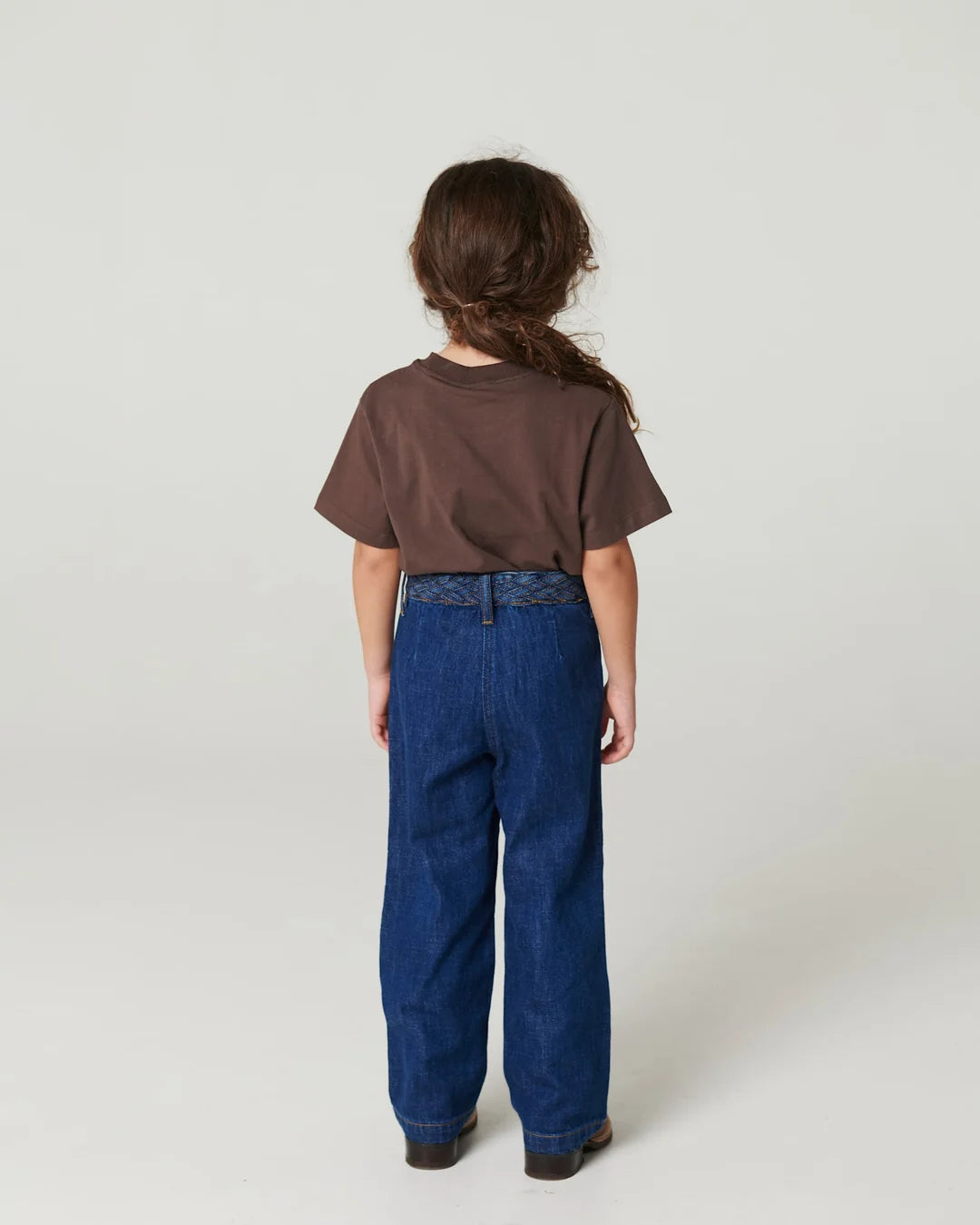 Denim Braid Waist Jeans | Indigo Blue Wash