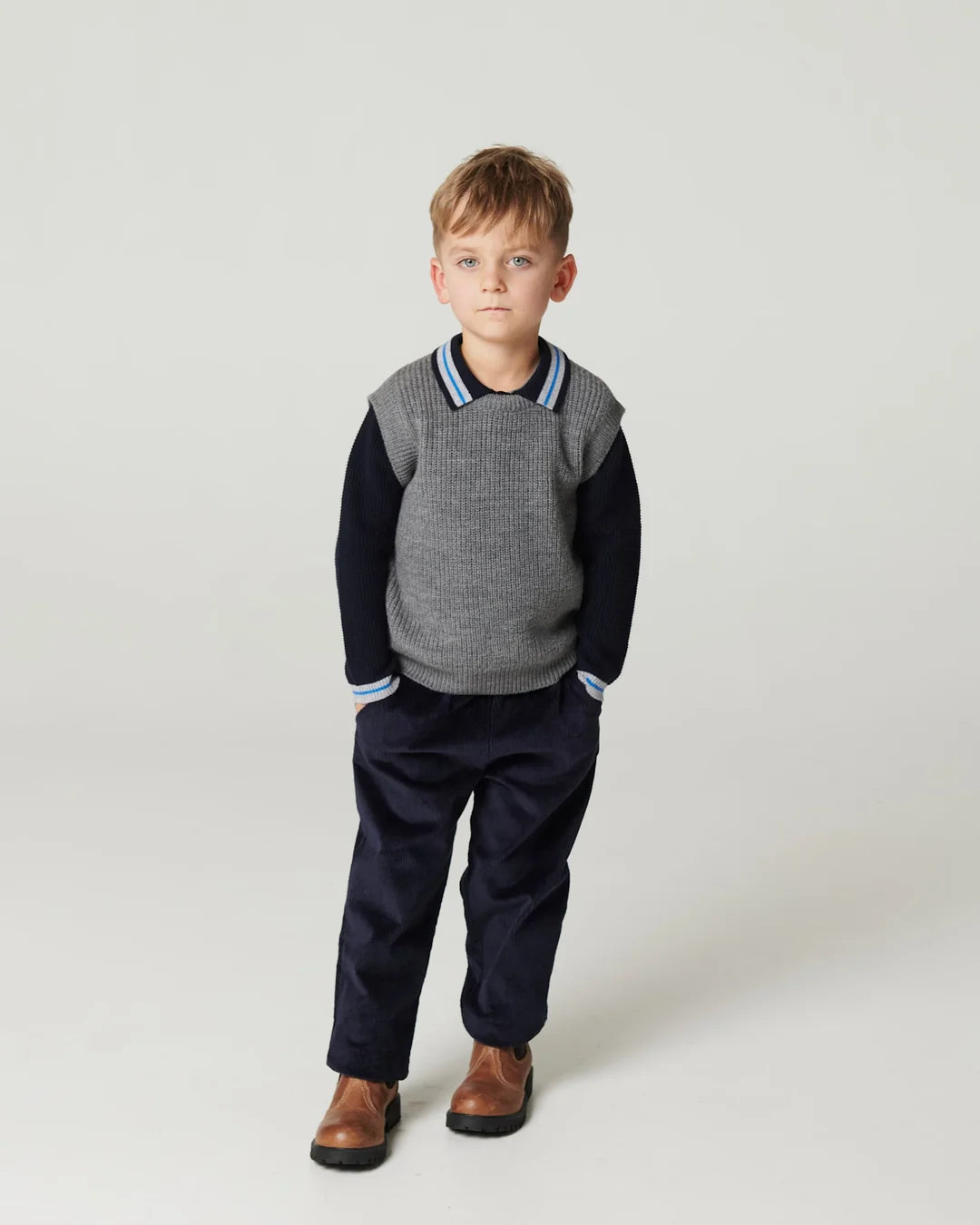 Corduroy Pant with Adjustable Waist | Navy