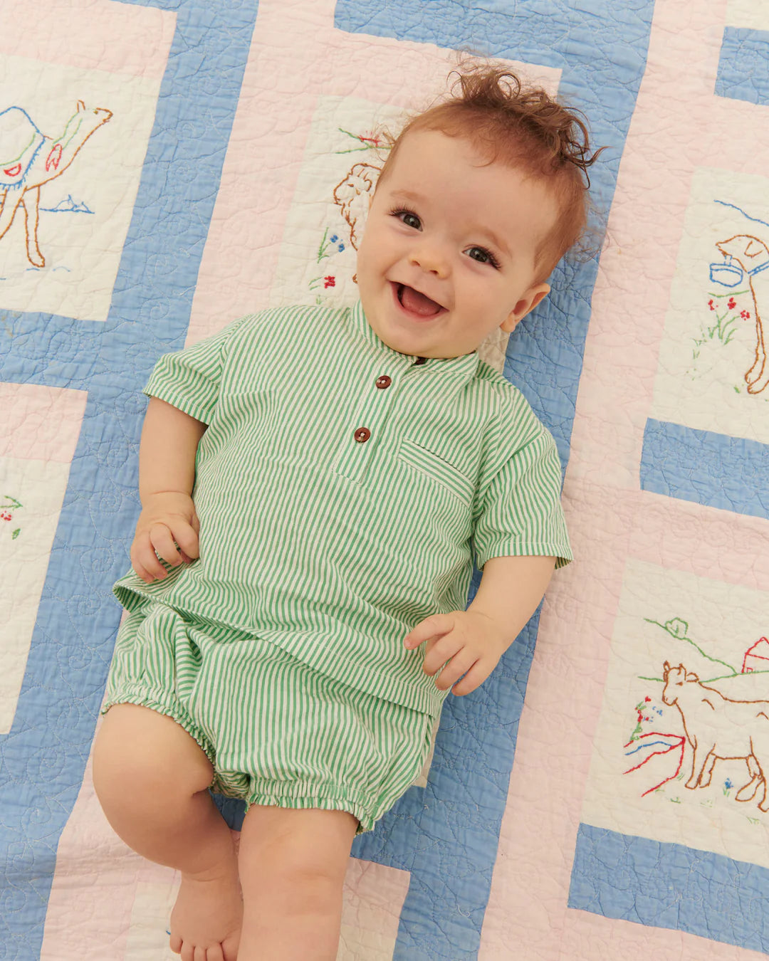 Seersucker Baby Set | Green