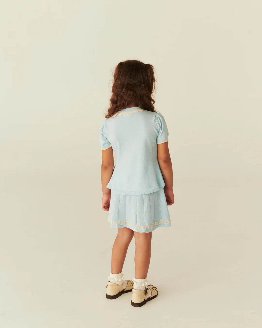 Knitted Tennis Skirt | Ice Blue